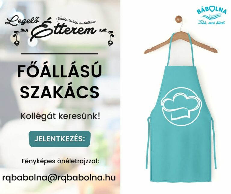 Szakács kollégánkat keressük!
