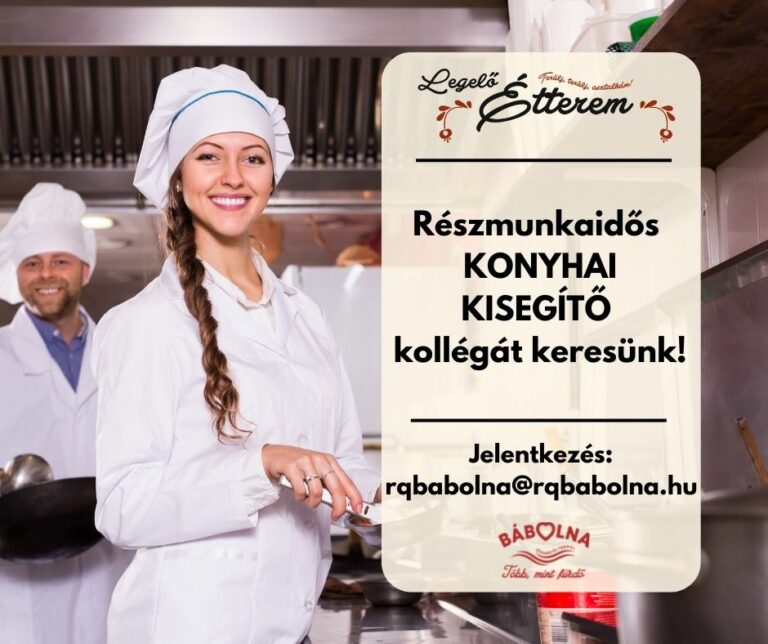 Részmunkaidős konyhai kisegítő kollégát keresünk!