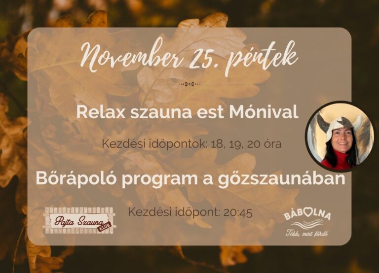 Relax szauna est Mónival