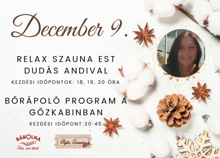 Relax szauna est Dudás Andival