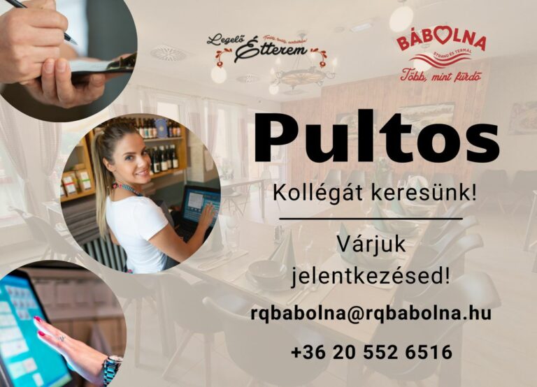 Pultos kollégát keresünk!