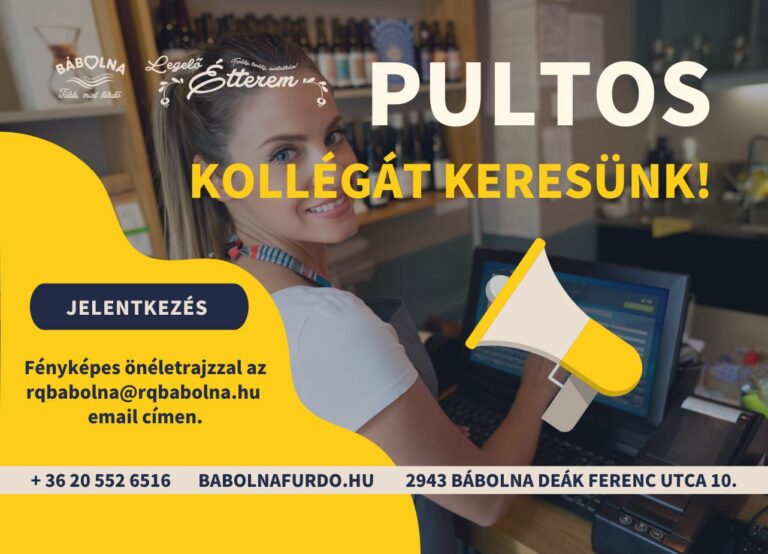 Dolgozz velünk pultos munkakörben!