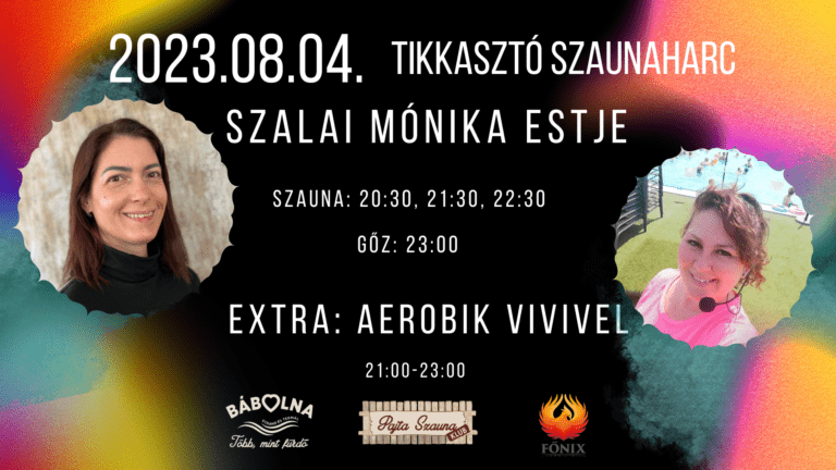Tikkasztó szaunaharc – Szalai Mónika estje, extra program: Iványi Vivi vízi aerobik