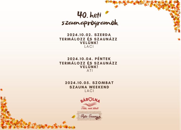 40. heti programok
