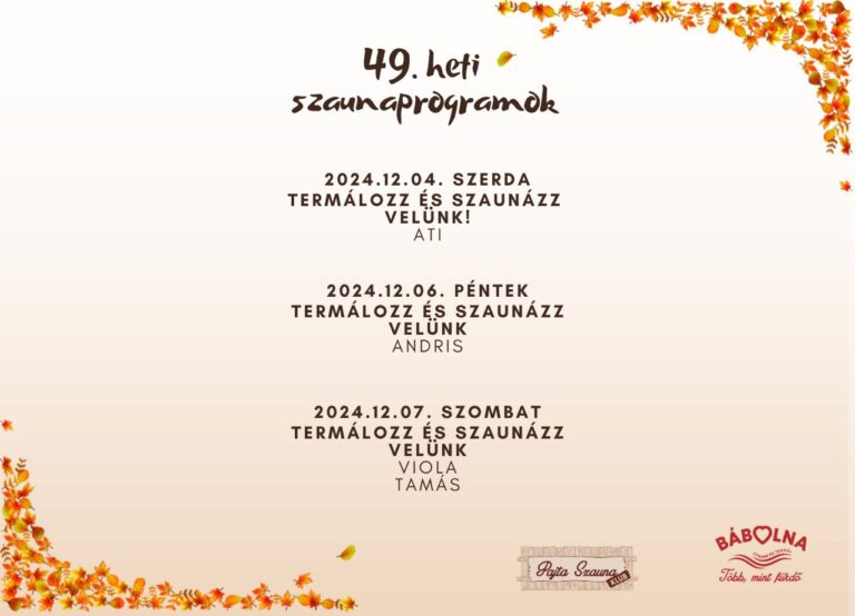 49. heti programok