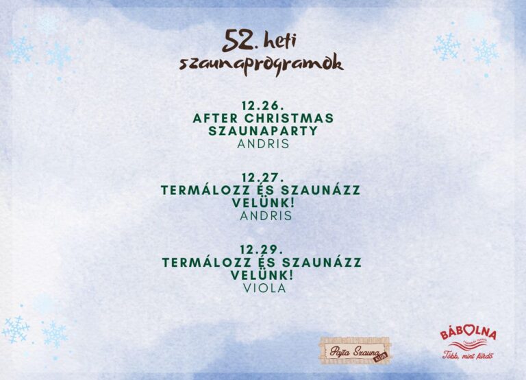 52. heti programok