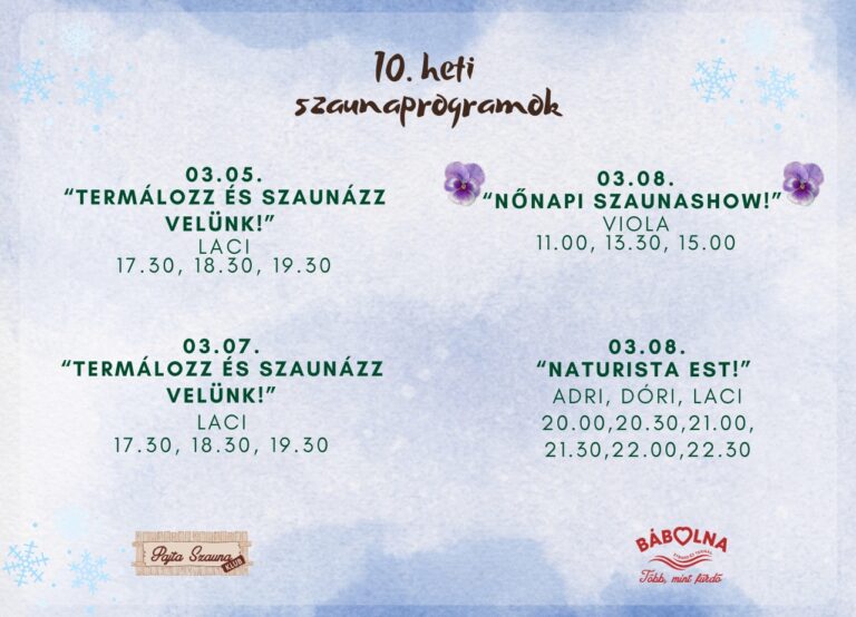 10. heti programok