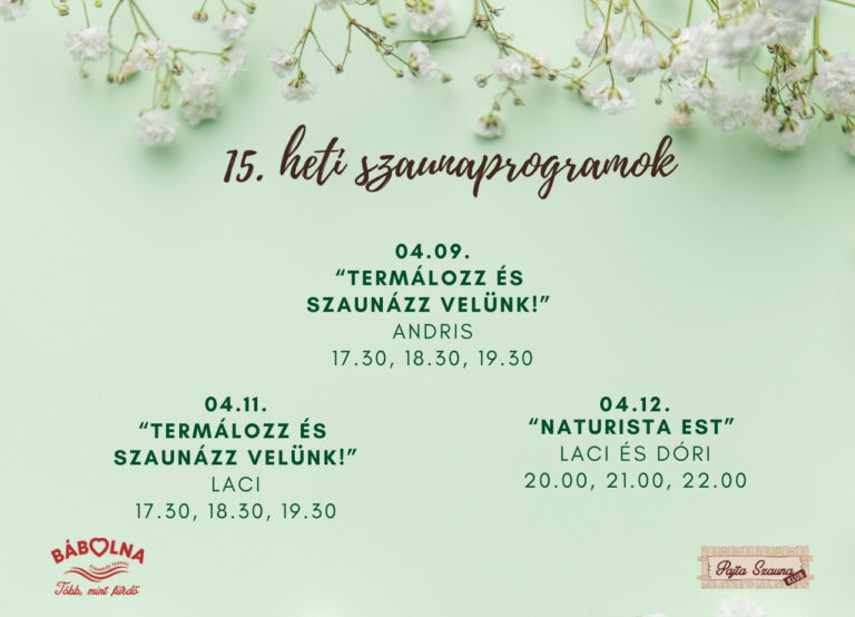 15. heti programok