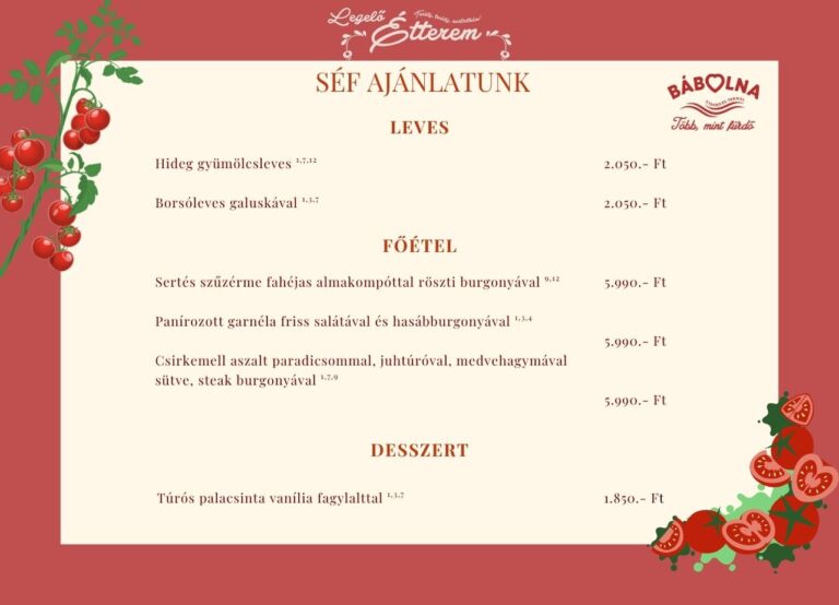 Nyári séf ajánlata