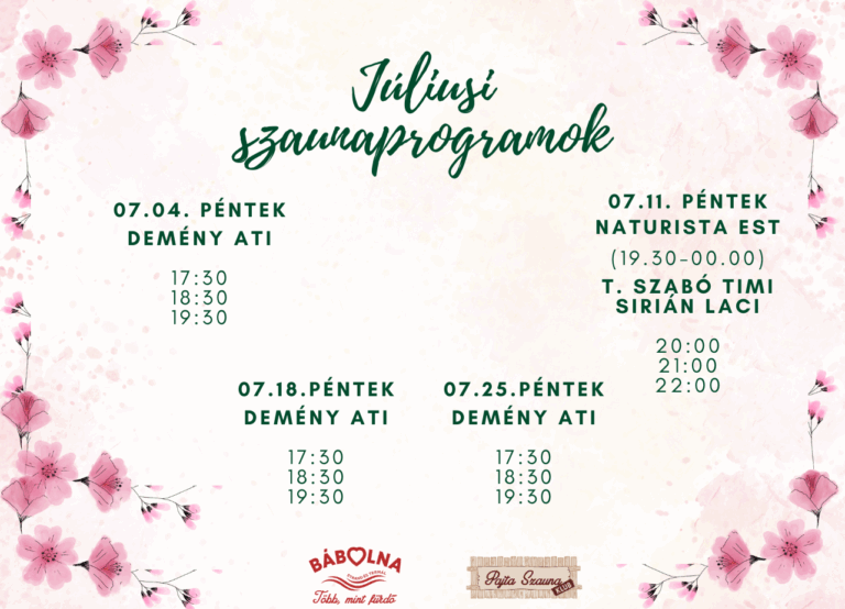 Július havi programok