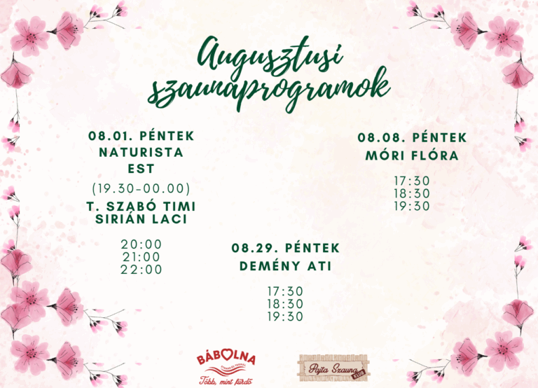Augusztus havi programok