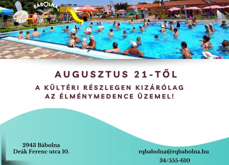Kültéri medencék – részleges bezárás