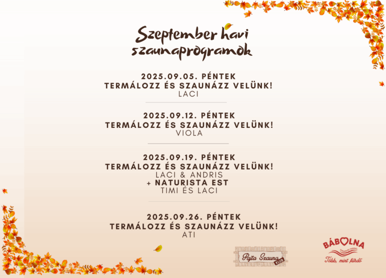 Szeptember havi programok