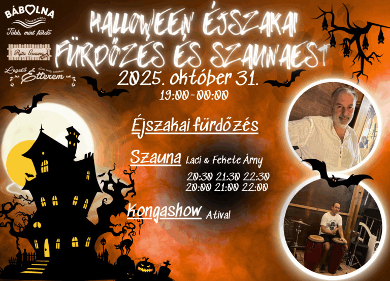 Halloween éjszakai fürdőzés és szaunaest