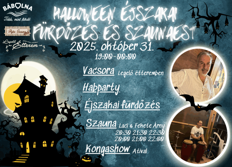 Halloween éjszakai fürdőzés és szaunaest