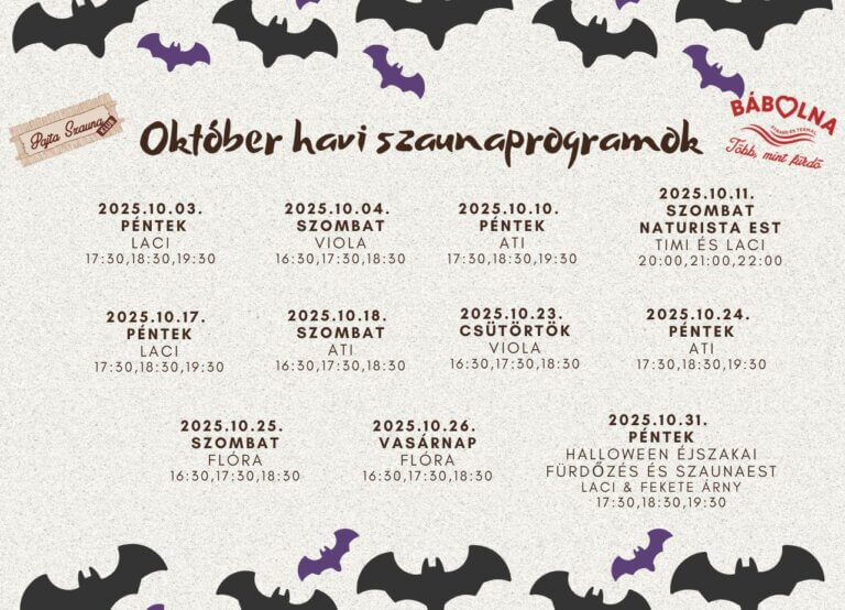 Október havi programjaink