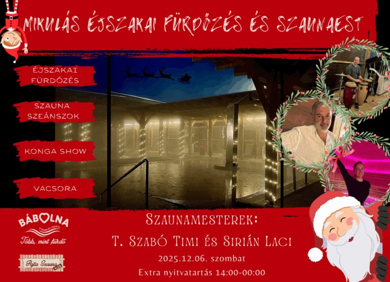 Mikulás éjszakai fürdőzés és szaunaest