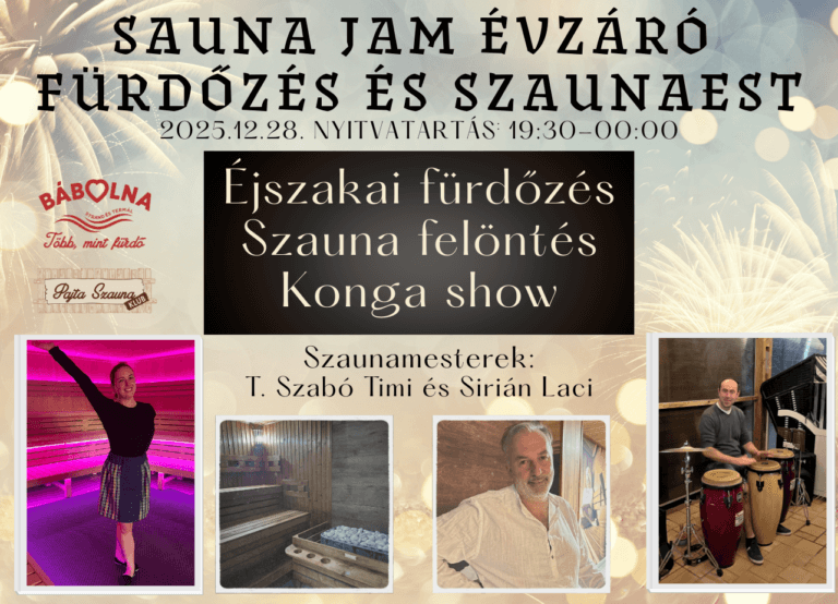 SAUNA JAM Évzáró fürdőzés és szaunaest