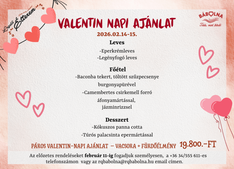 Valentin napi ajánlatunk 2026.02.14-15.