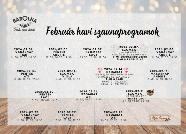Februári szaunaprogramok