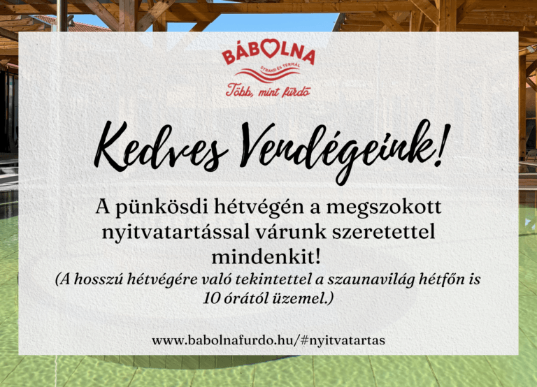 Pünkösdi nyitvatartásunk