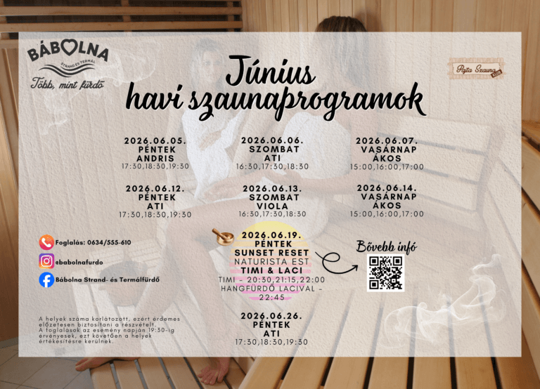Június havi szaunaprogramok