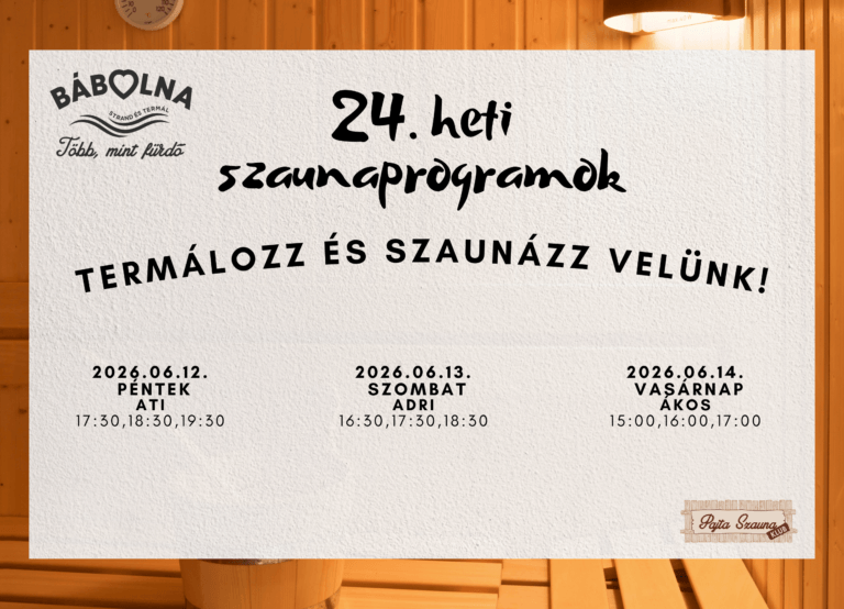 24. heti szaunaprogramok