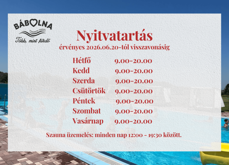 Nyári nyitvatartás 2026.06.20-tól